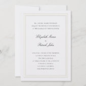 Invitation Mariage épais et fin perle classique moderne forme (Devant)