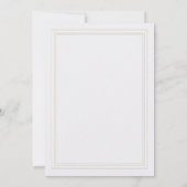 Invitation Mariage épais et fin perle classique moderne forme (Dos)
