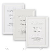 Invitation Mariage épais et fin perle classique moderne forme