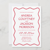 Invitation Mariage épectique rouge et blanc (Devant)