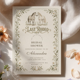 Invitation Mariage Équestre Floral Dernier Rodéo