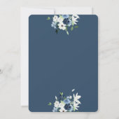 Invitation Mariage espagnol bleu floral Navy (Dos)