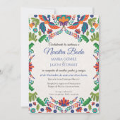Invitation Mariage Espagnol Boda Botanique Coloré (Devant)