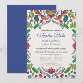 Invitation Mariage Espagnol Boda Botanique Coloré (Devant / Derrière)