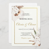 Invitation Mariage espagnol boho automne (Devant / Derrière)