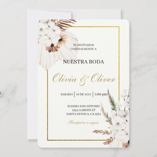 Invitation Mariage espagnol boho automne (Devant)