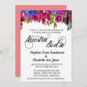 Invitation Mariage espagnol Bold Boho Fleur Nuestra Boda (Devant / Derrière)