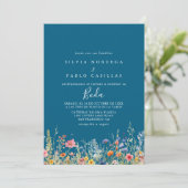 Invitation Mariage Espagnol Botanique de Prairie Rustique (Debout devant)