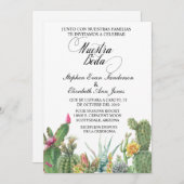 Invitation Mariage espagnol Cactus Succulent Garden (Devant / Derrière)