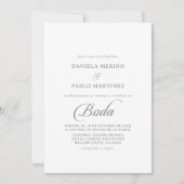 Invitation Mariage espagnol calligraphié chic classique (Devant)