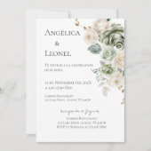 Invitation Mariage espagnol de verdure sage (Devant)