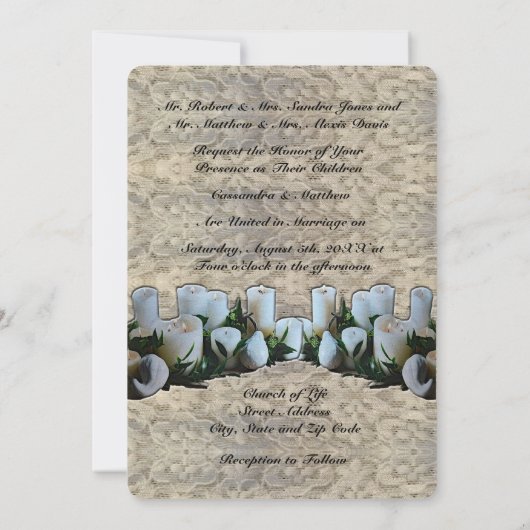 Invitation Mariage espagnol d'une mariée blanche (Dos)