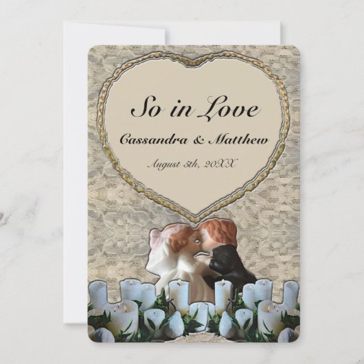 Invitation Mariage espagnol d'une mariée blanche (Devant)