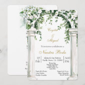 Invitation Mariage espagnol Église florale   (Devant / Derrière)