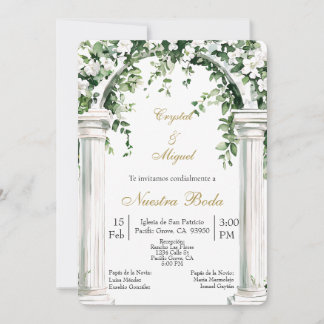 Invitation Mariage espagnol Église florale