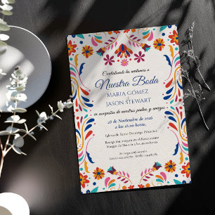 Invitation Mariage Espagnol Élégant et Floral Fiesta