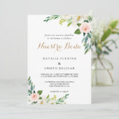 Invitation Mariage espagnol élégant et verdoyant (Debout devant)