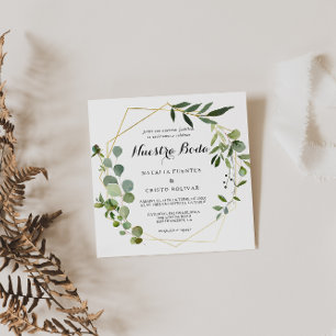 Invitation Mariage espagnol Feuille vert tropical