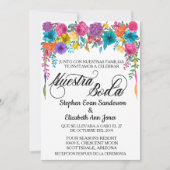 Invitation Mariage espagnol Fleur de Fiesta brillante Nuestra (Devant)