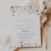Invitation Mariage espagnol Fleur sauvage multicolore moderne
