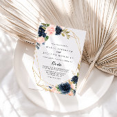 Invitation Mariage espagnol fleuri hiver or géométrique