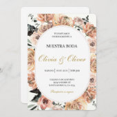 Invitation Mariage espagnol floral automne (Devant / Derrière)