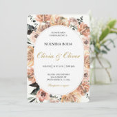 Invitation Mariage espagnol floral automne (Debout devant)