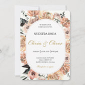 Invitation Mariage espagnol floral automne (Devant)
