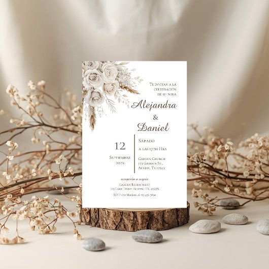 Invitation Mariage espagnol floral boho