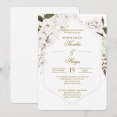 Invitation Mariage espagnol floral Boho blanc (Devant / Derrière)
