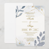 Invitation Mariage espagnol floral de verdure (Devant / Derrière)