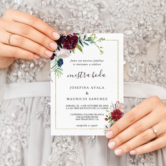 Invitation Mariage espagnol flush flush de la marine bourguig