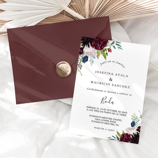 Invitation Mariage espagnol flush flush de la marine bourguig