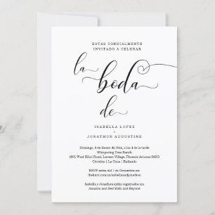 Invitation Mariage espagnol Inviter tout en un w- Registre RS