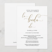 Invitation Mariage espagnol Inviter tout en un w- Registre RS (Devant / Derrière)