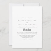 Invitation Mariage espagnol minimal formel élégant (Devant)