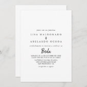 Invitation Mariage espagnol moderne (Devant / Derrière)