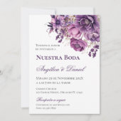Invitation Mariage espagnol pourpre (Devant)