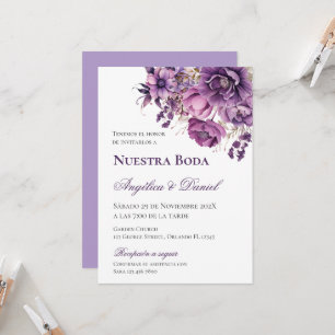Invitation Mariage espagnol pourpre