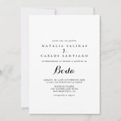 Invitation Mariage espagnol recto & verso (Devant)