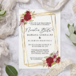 Invitation Mariage espagnol Rose Bourgogne Nuestra Boda Gold<br><div class="desc">Cette conception peut être personnalisée dans la zone fournie en modifiant la photo et/ou le texte. Vous pouvez également le customiser en cliquant sur Personnaliser ce Modèle, puis en choisissant l'option cliquer pour customiser et supprimer ou modifier la couleur de l'arrière - plan, ajouter du texte, modifier la couleur ou...</div>