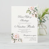 Invitation Mariage espagnol rose pâle (Debout devant)