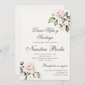 Invitation Mariage espagnol rose pâle (Devant / Derrière)