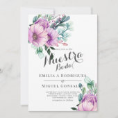 Invitation Mariage Espagnol Rustique Fleur Violette Boda (Devant)