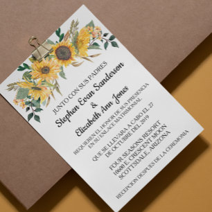 Invitation Mariage espagnol Sunfleerer Floral Navy