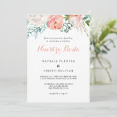 Invitation Mariage espagnol tropical rose moderne (Debout devant)