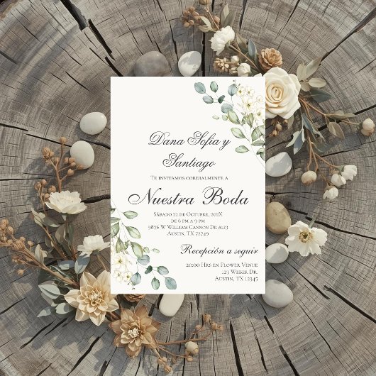 Invitation Mariage espagnol verdoyant