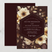 Invitation Mariage Espresso Ivoire Baroque (Devant / Derrière)