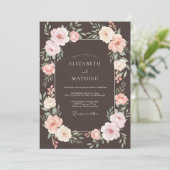Invitation Mariage Espresso Moody Rose (Debout devant)