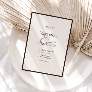 Invitation Mariage Espresso Vieil Argent Ivoire